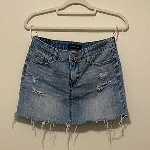 Distressed Denim Skirt